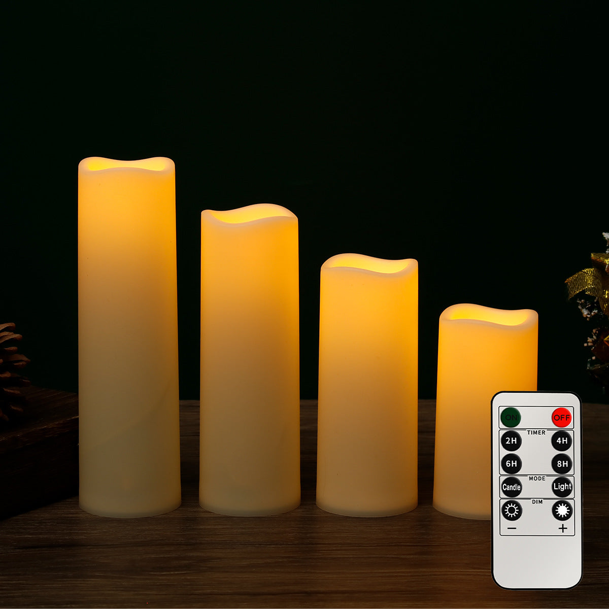 Wave Mouth Led Cylinder Electric Candle Lamp Wedding Christmas Holiday Decoration Party Atmosphere Layout Supplies