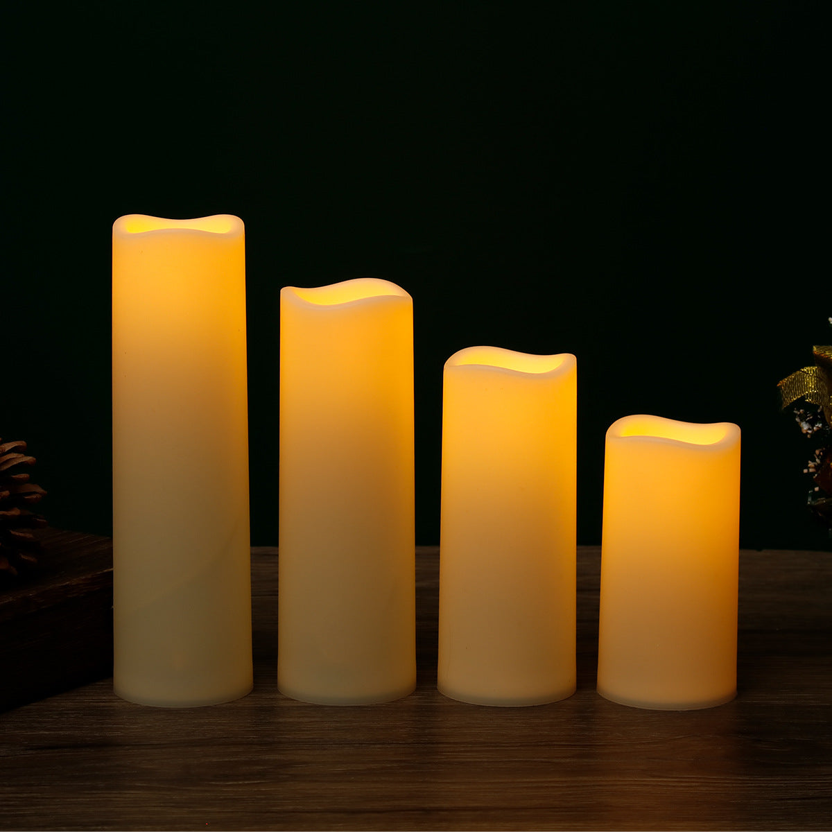 Wave Mouth Led Cylinder Electric Candle Lamp Wedding Christmas Holiday Decoration Party Atmosphere Layout Supplies