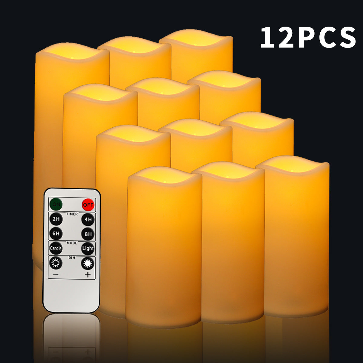 Wave Mouth Led Cylinder Electric Candle Lamp Wedding Christmas Holiday Decoration Party Atmosphere Layout Supplies