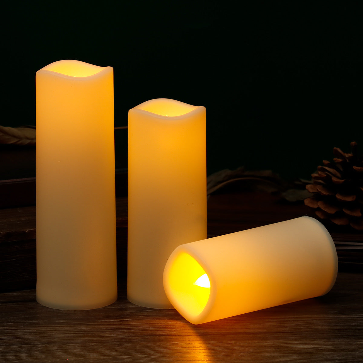 Wave Mouth Led Cylinder Electric Candle Lamp Wedding Christmas Holiday Decoration Party Atmosphere Layout Supplies
