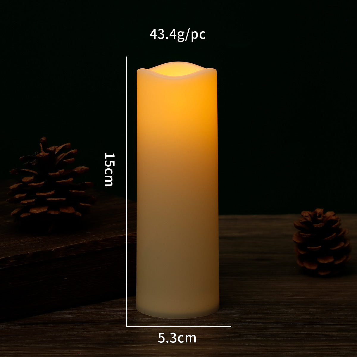 Wave Mouth Led Cylinder Electric Candle Lamp Wedding Christmas Holiday Decoration Party Atmosphere Layout Supplies