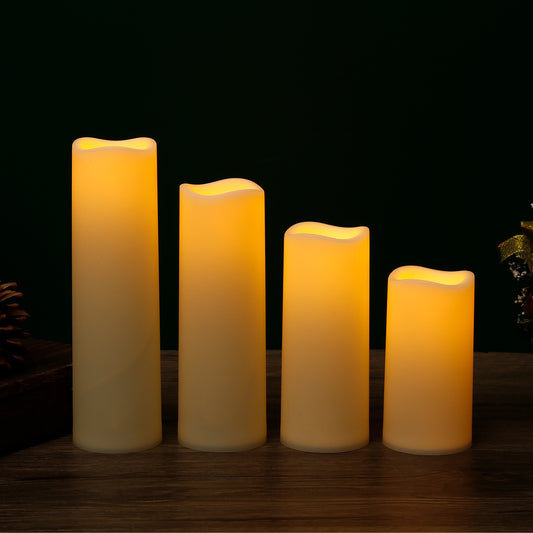 Wave Mouth Led Cylinder Electric Candle Lamp Wedding Christmas Holiday Decoration Party Atmosphere Layout Supplies