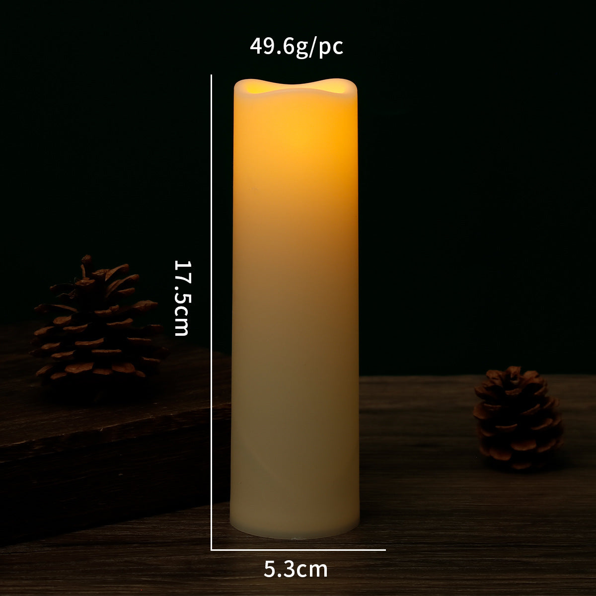 Wave Mouth Led Cylinder Electric Candle Lamp Wedding Christmas Holiday Decoration Party Atmosphere Layout Supplies