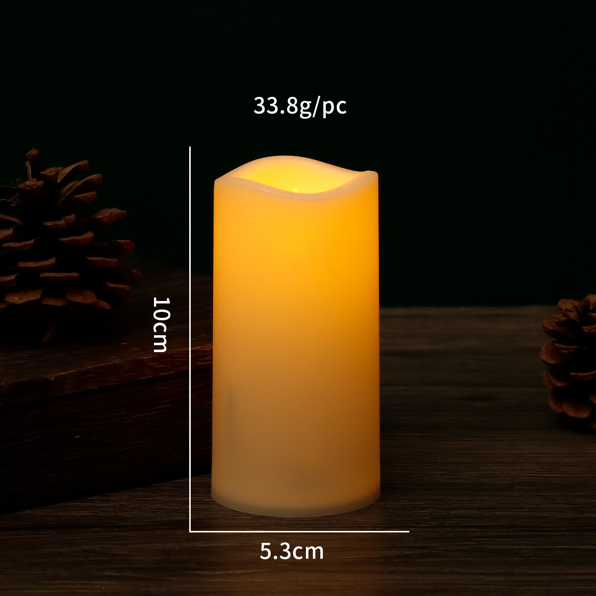 Wave Mouth Led Cylinder Electric Candle Lamp Wedding Christmas Holiday Decoration Party Atmosphere Layout Supplies