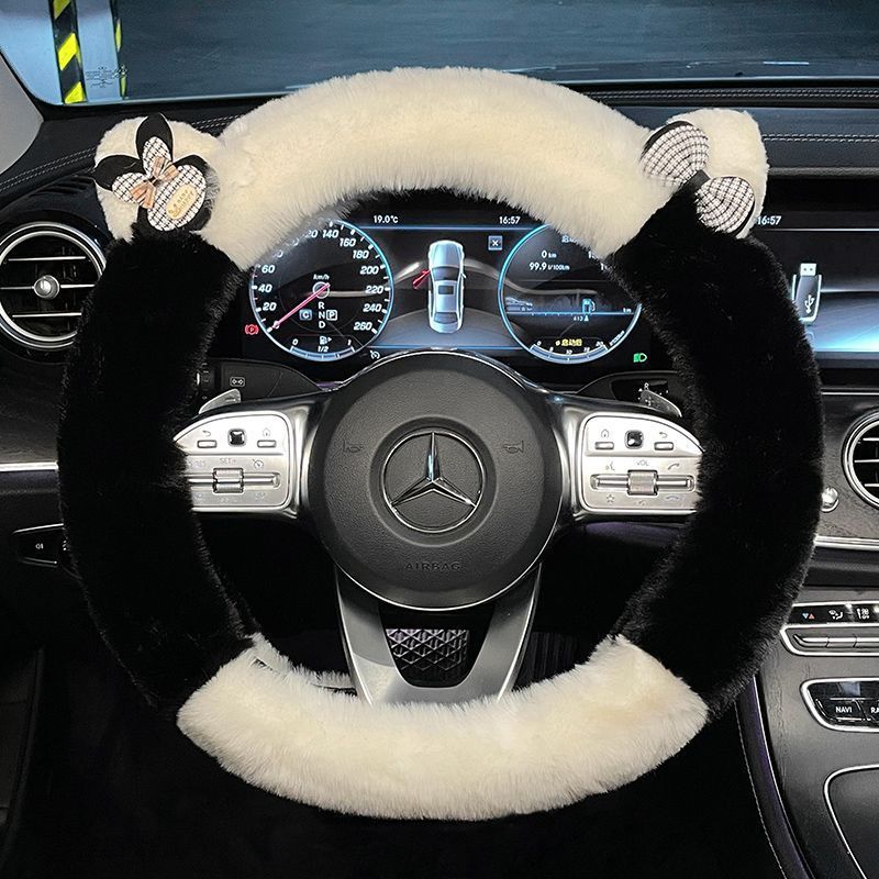 Steering Wheel Cover Winter Plush Cute Cartoon