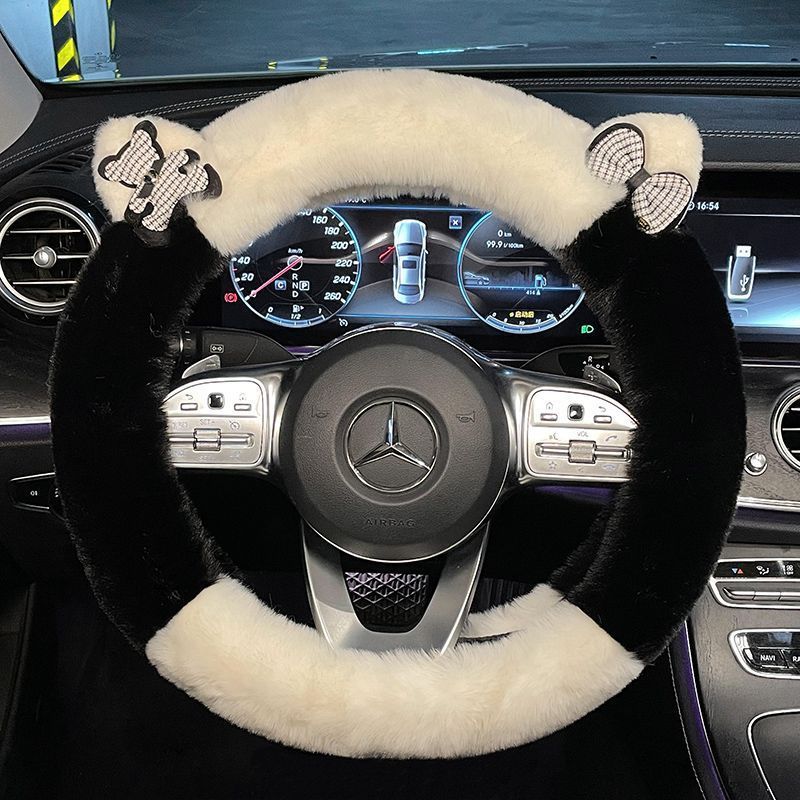 Steering Wheel Cover Winter Plush Cute Cartoon