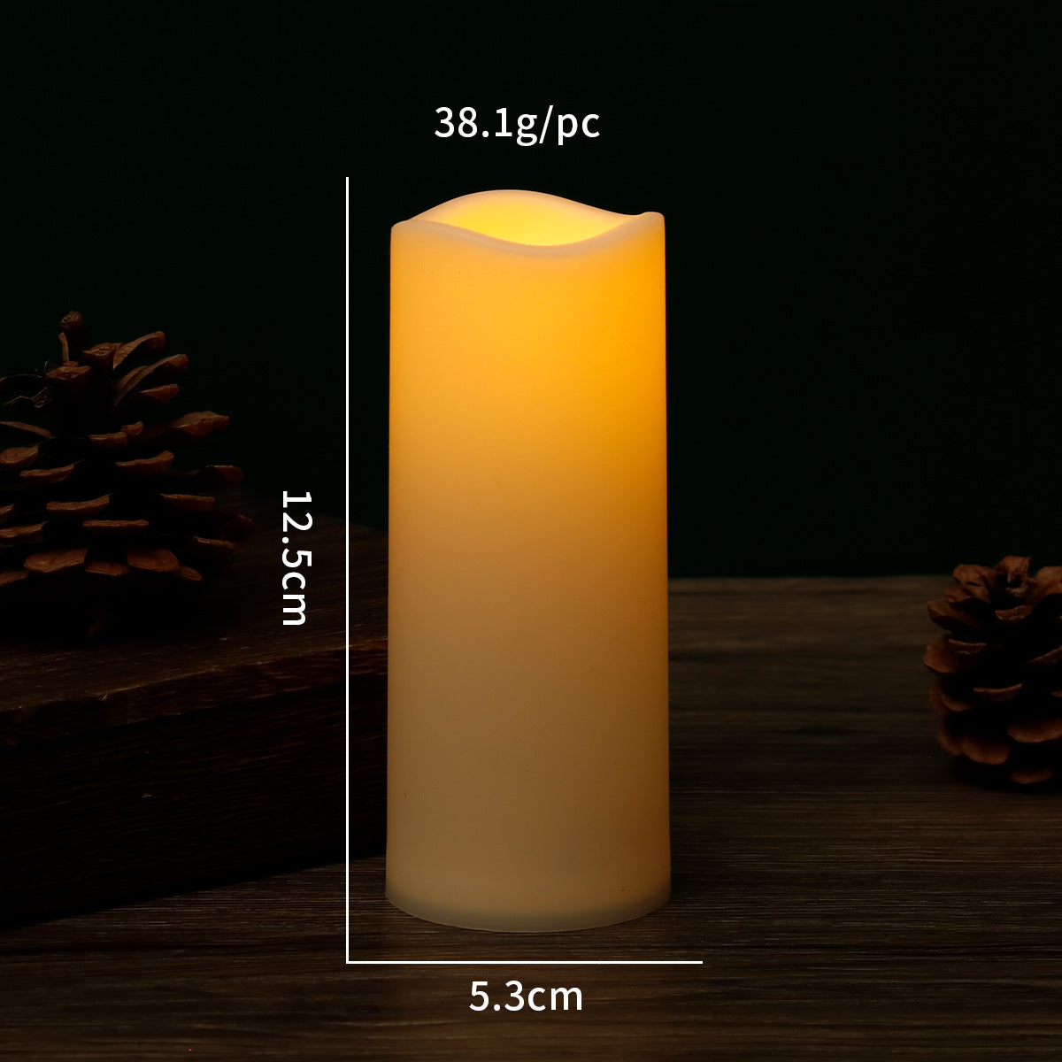 Wave Mouth Led Cylinder Electric Candle Lamp Wedding Christmas Holiday Decoration Party Atmosphere Layout Supplies